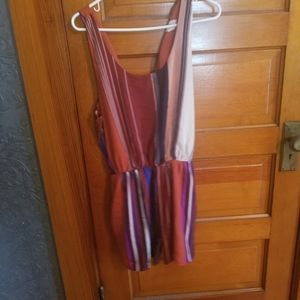 Everly Rust Striped Romper.  Size Large.